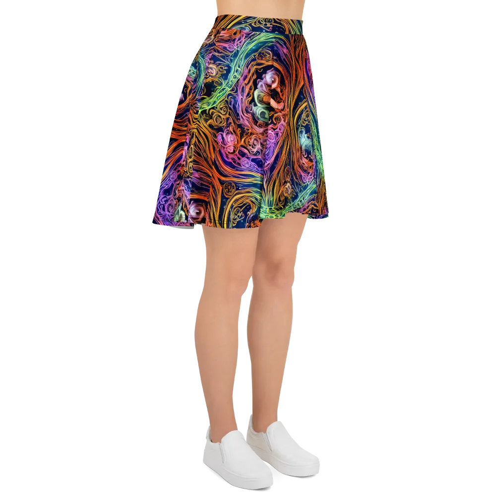 Nightfire Swirl on Skater Skirt — Right