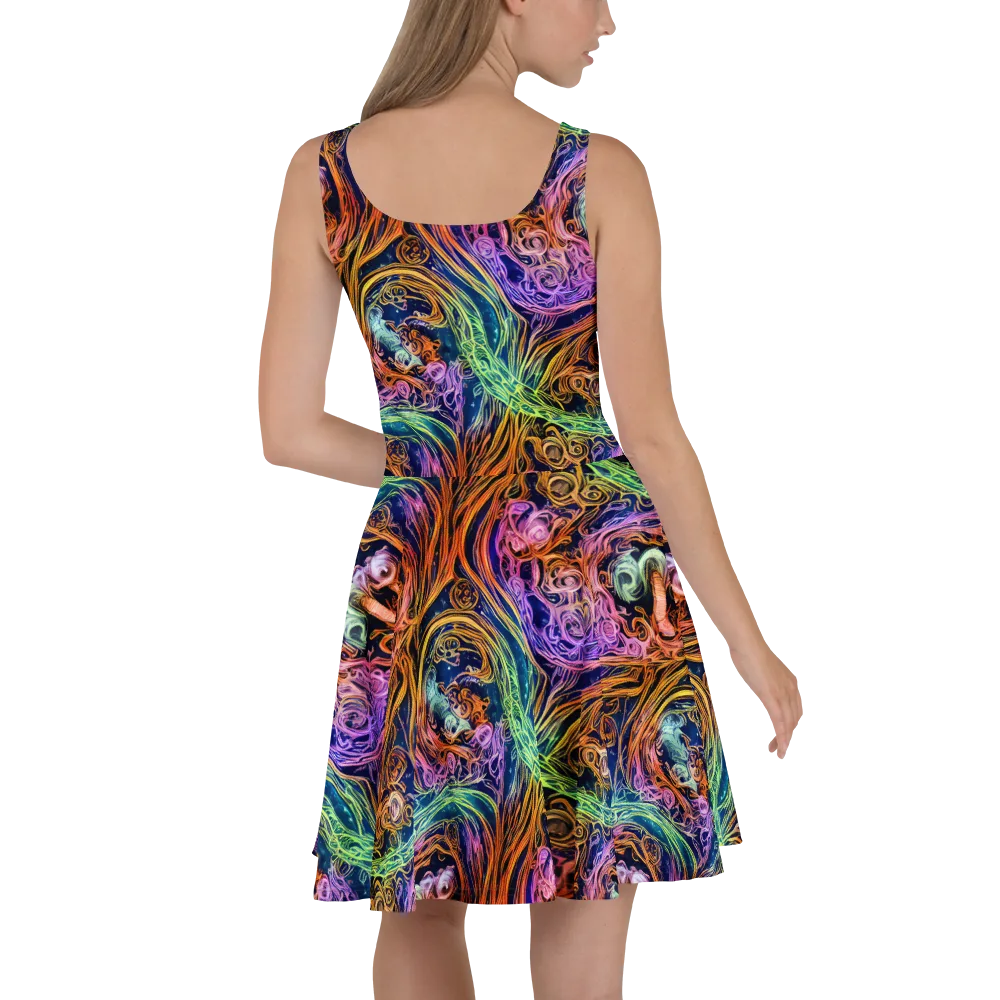 Nightfire Swirl on Skater Dress — Back