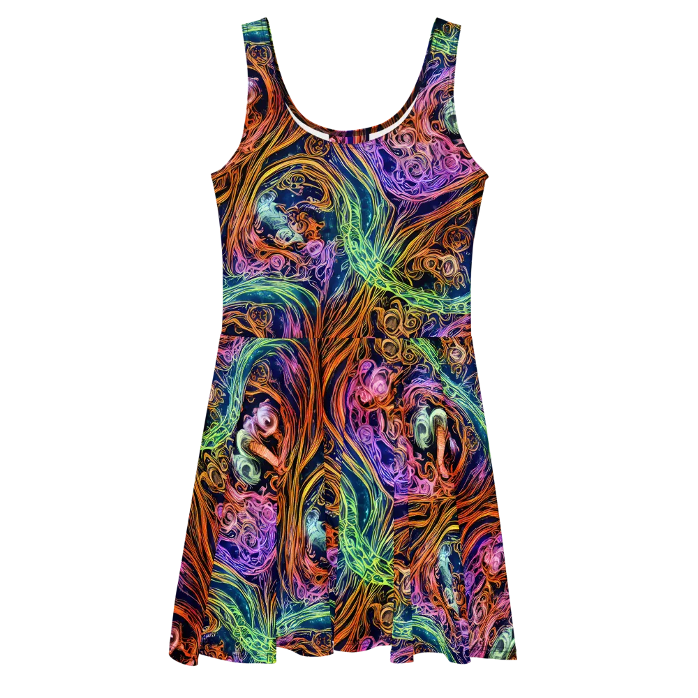 Nightfire Swirl on Skater Dress — Front