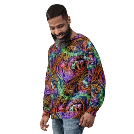 Nightfire Swirl on a Sweatshirt