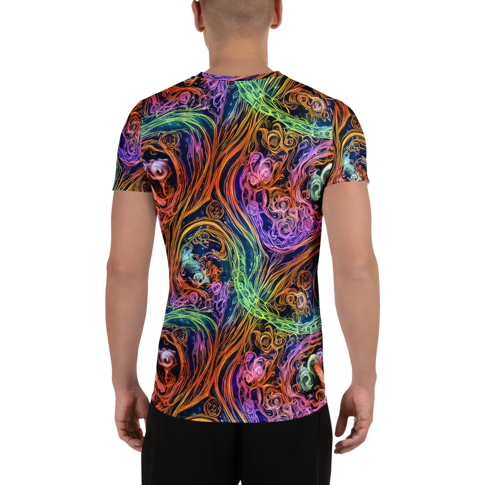Nightfire Swirl on Men's Athletic T-Shirt — Back
