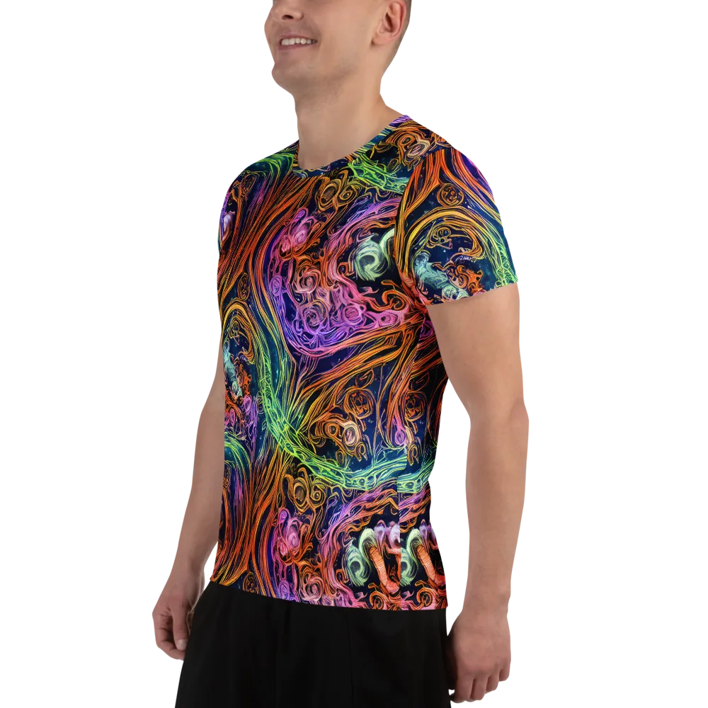 Nightfire Swirl on Men's Athletic T-Shirt — Left