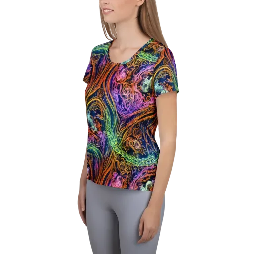 Nightfire Swirl on a Women's Athletic T-Shirt
