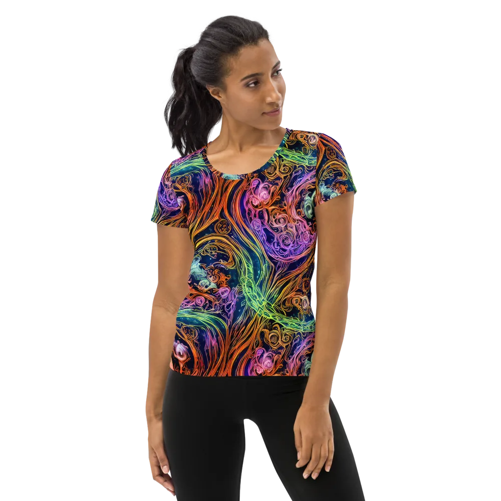Nightfire Swirl on Women's Athletic T-Shirt — Front