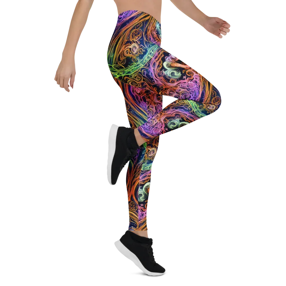 Nightfire Swirl on Leggings — Right