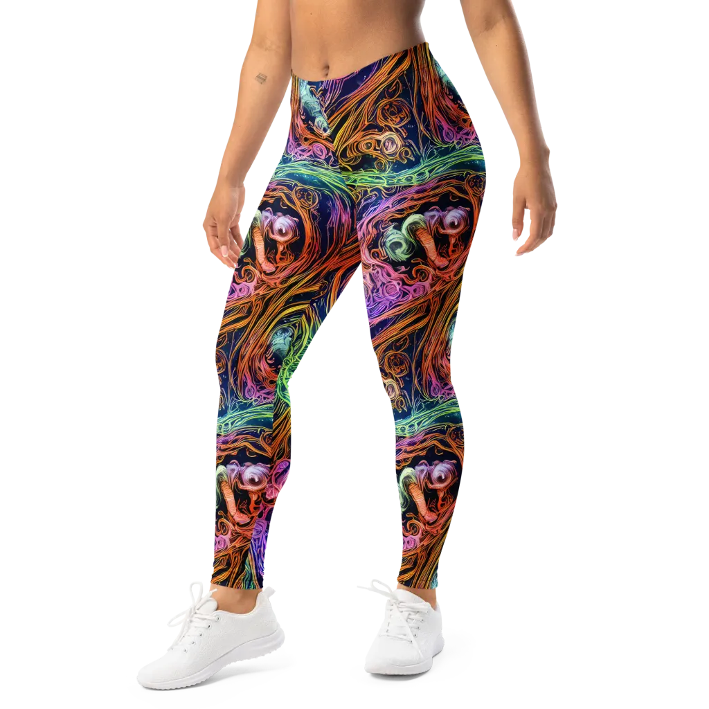 Nightfire Swirl on Leggings — Left Front