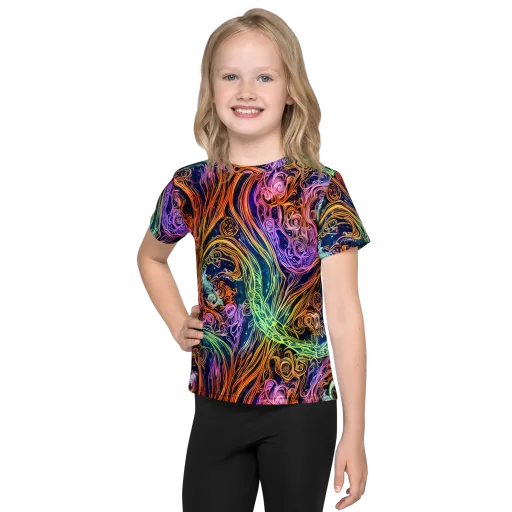 Nightfire Swirl on a Kids Crew Neck T-Shirt