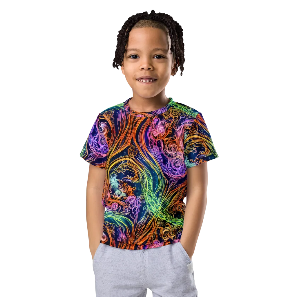 Nightfire Swirl on Kids Crew Neck T-Shirt — Front