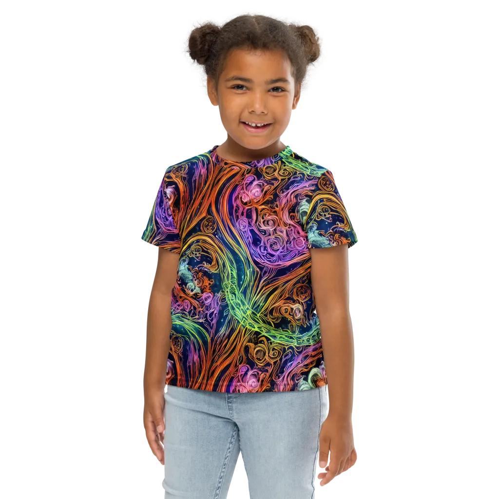 Nightfire Swirl on Kids Crew Neck T-Shirt — Front