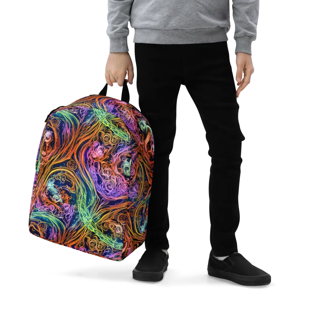 Nightfire Swirl on Minimalist Backpack — Zoomed-in