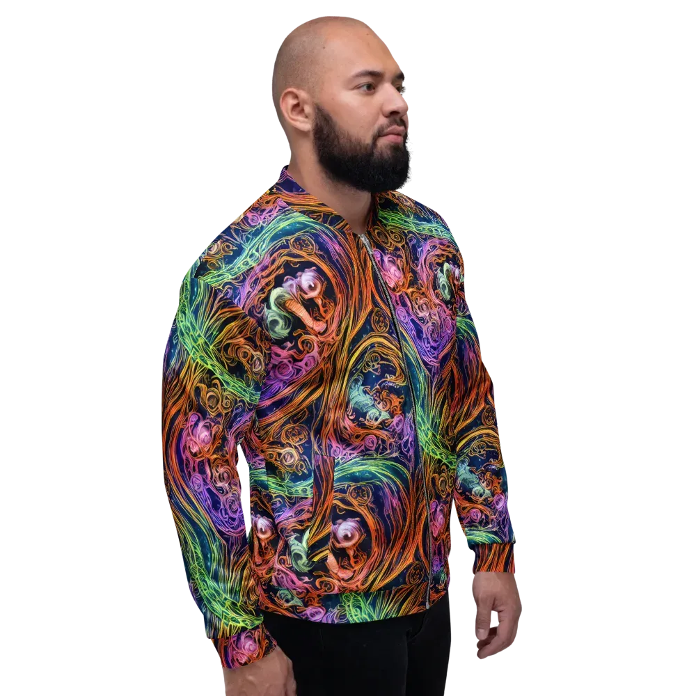 Nightfire Swirl on Bomber Jacket — Right