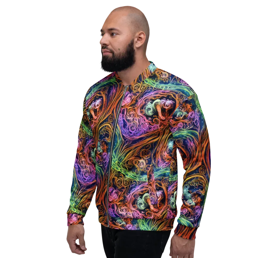 Nightfire Swirl on Bomber Jacket — Left