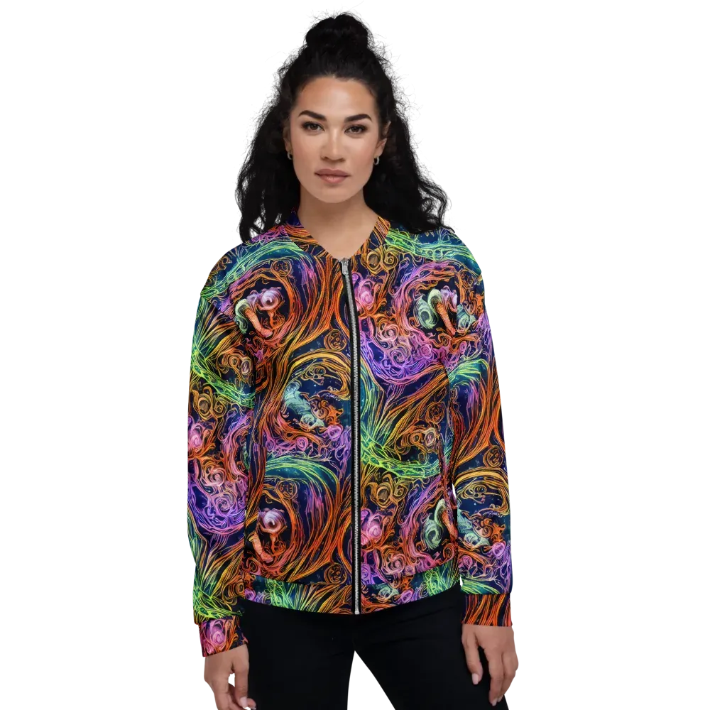 Nightfire Swirl on Bomber Jacket — Front