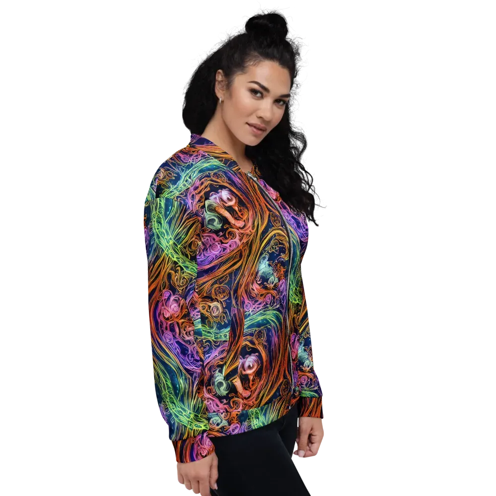 Nightfire Swirl on Bomber Jacket — Right