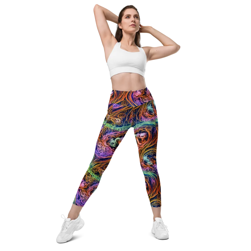 Nightfire Swirl on Leggings with Pockets — Front