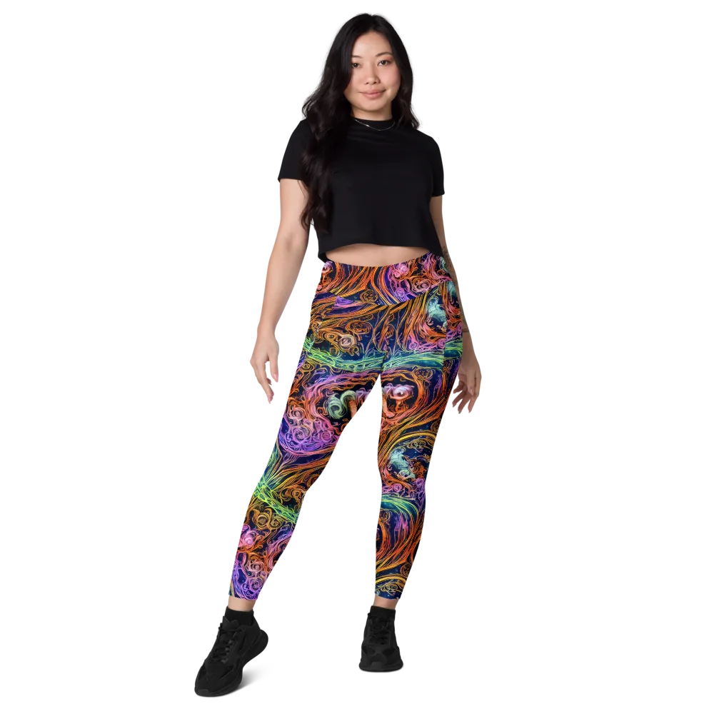 Nightfire Swirl on Leggings with Pockets — Front