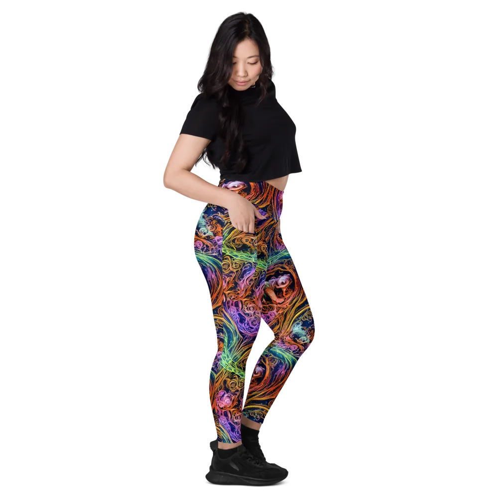 Nightfire Swirl on Leggings with Pockets — Right