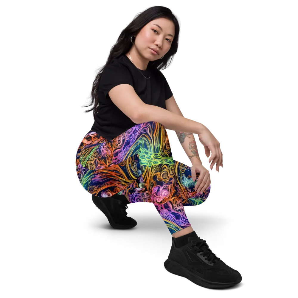 Nightfire Swirl on Leggings with Pockets — Right Front