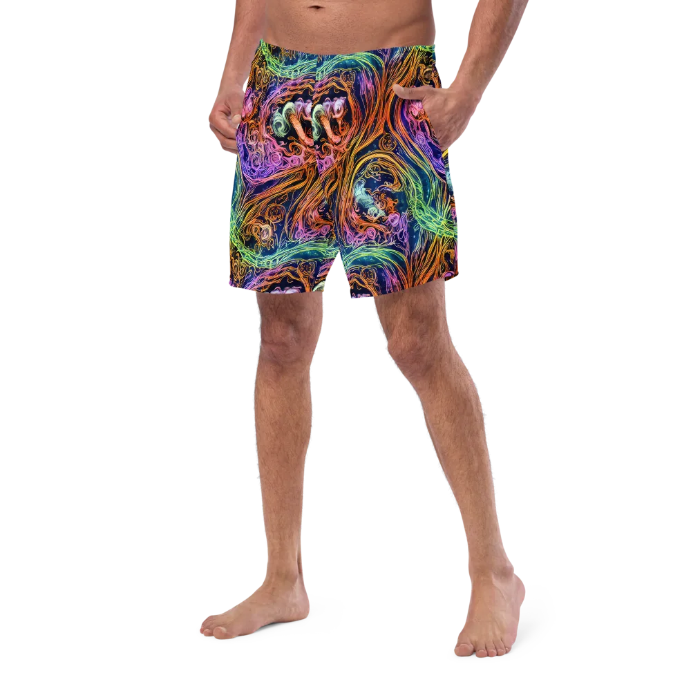 Nightfire Swirl on Swim Trunks — Left Front
