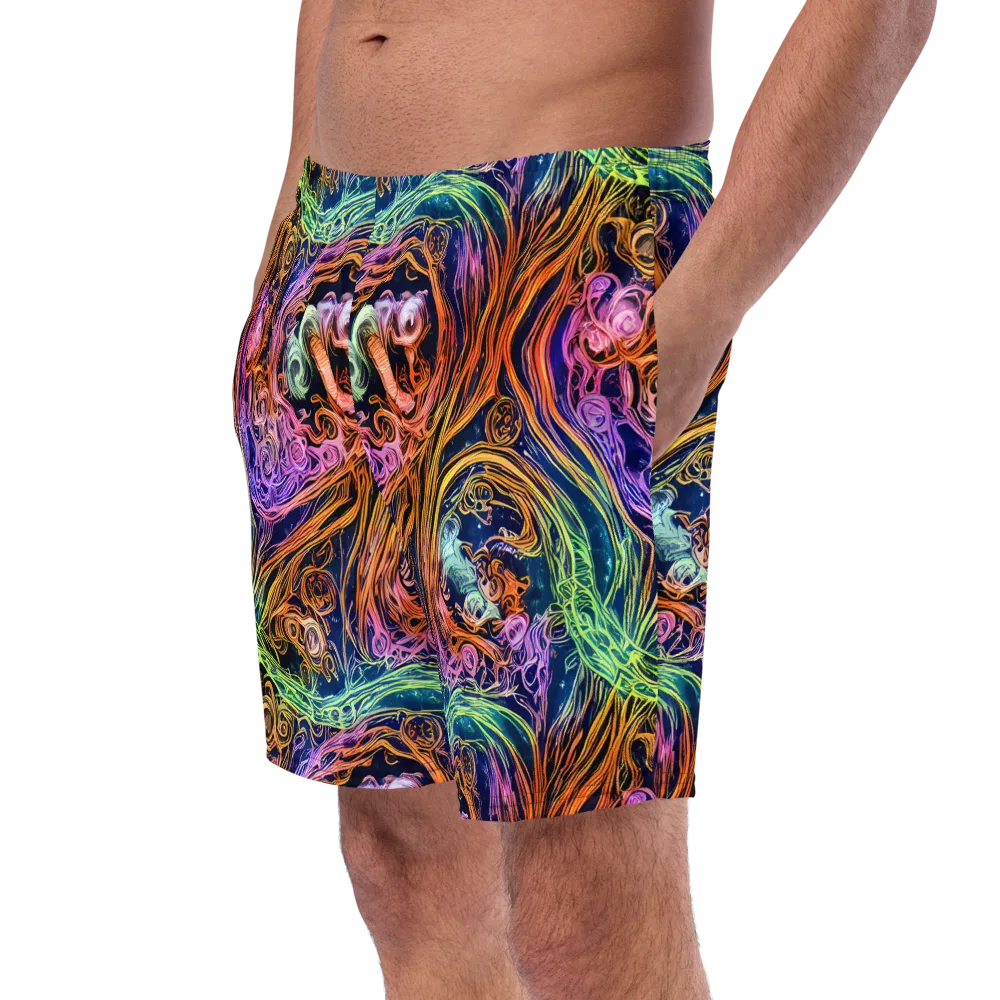 Nightfire Swirl on Swim Trunks — Left Front