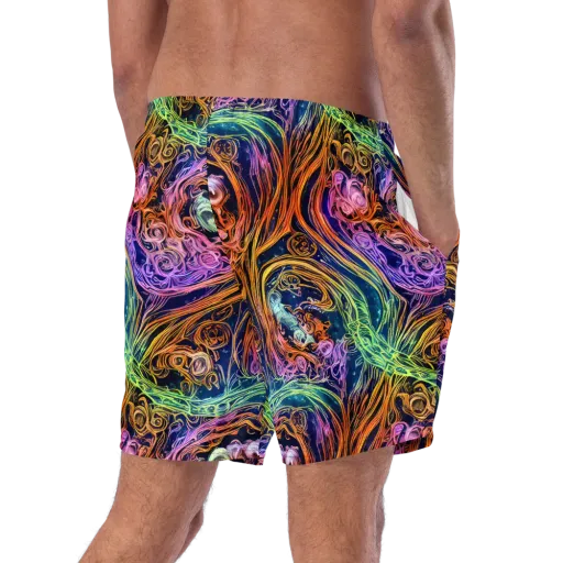 Nightfire Swirl on a Swim Trunks