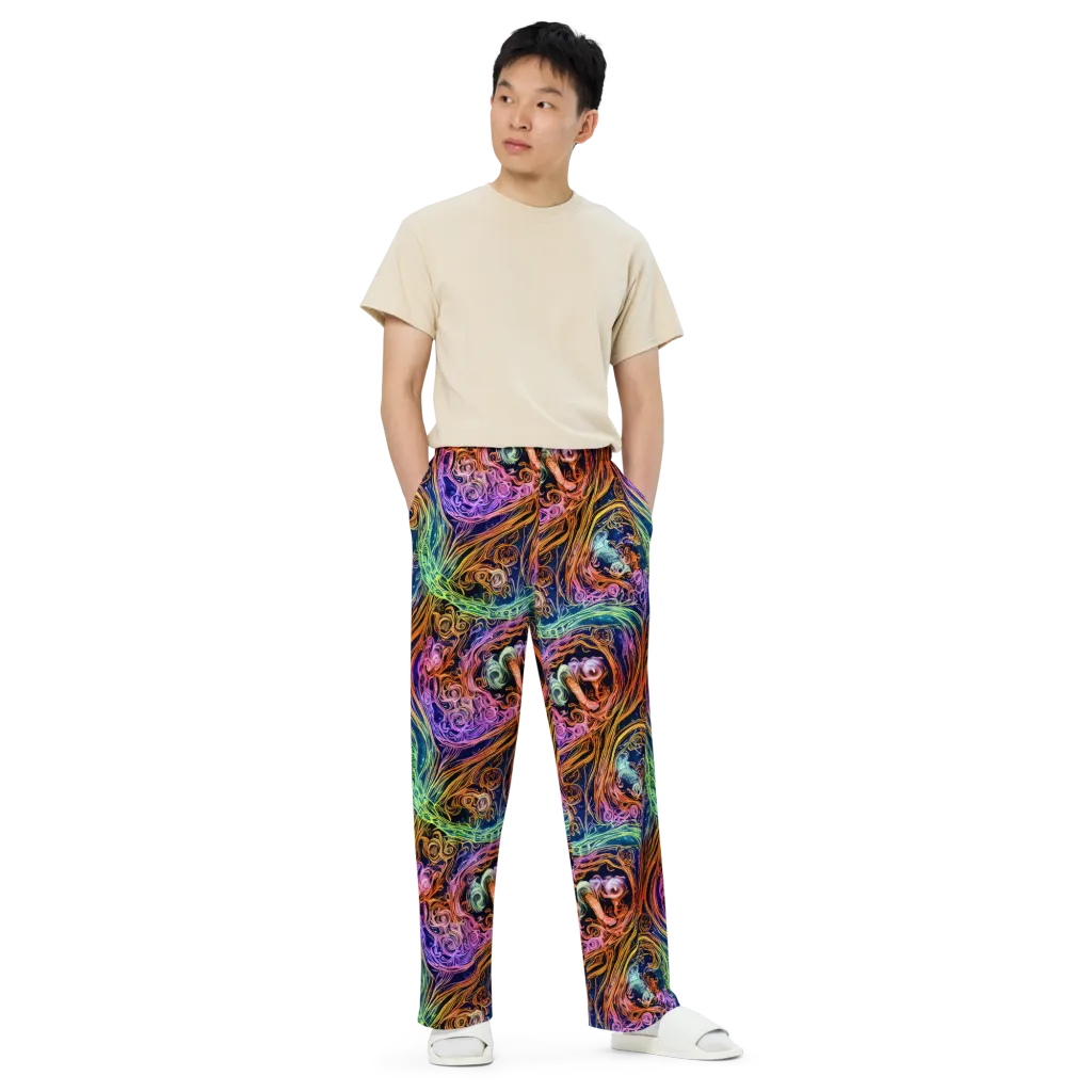 Nightfire Swirl on Wide-Leg Pants — Front