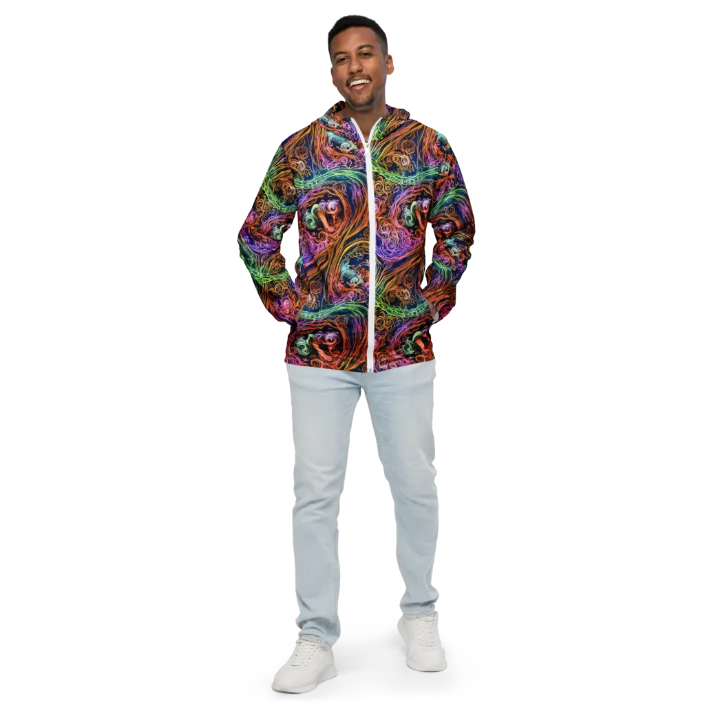 Nightfire Swirl on Men's Windbreaker — Front
