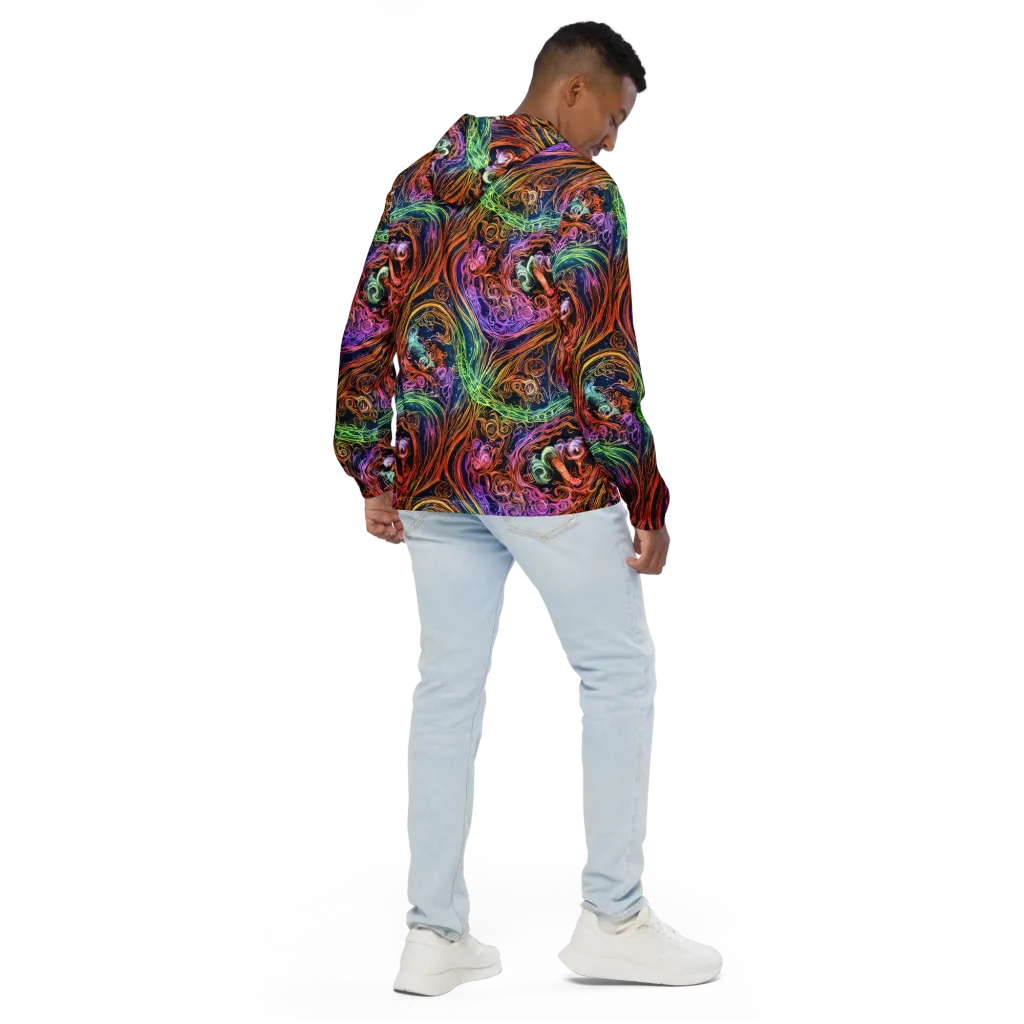 Nightfire Swirl on Men's Windbreaker — Back