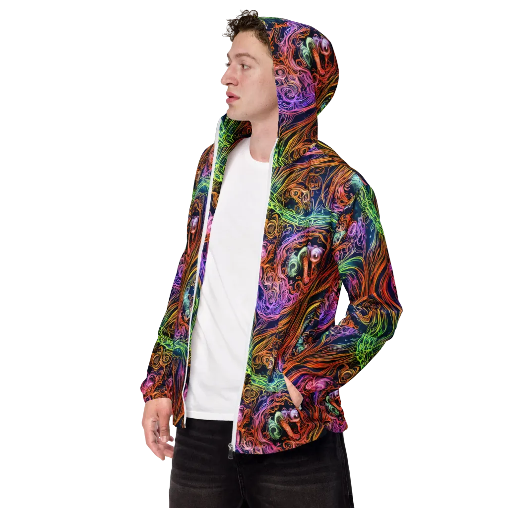 Nightfire Swirl on Men's Windbreaker — Left Front