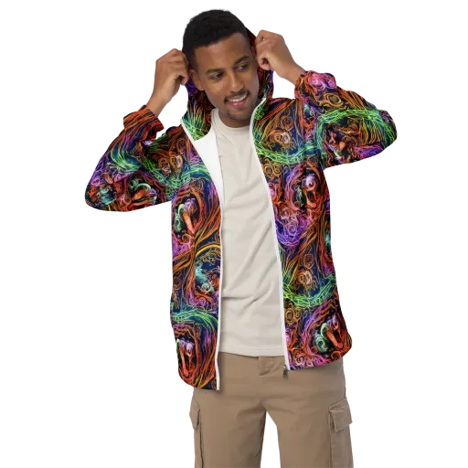 Nightfire Swirl on a Men's Windbreaker