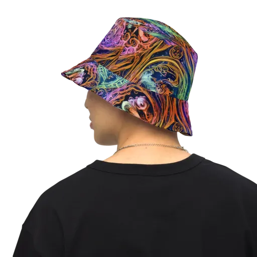 Nightfire Swirl on a Reversible Bucket Hat