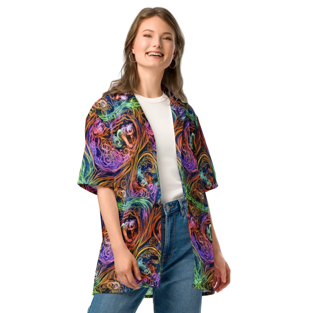 Nightfire Swirl on Button Shirt — Front