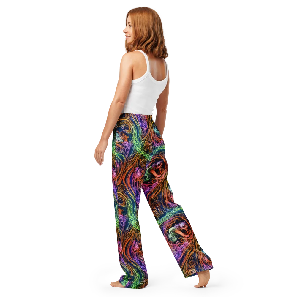 Nightfire Swirl on Women's Pajama Pants — Back