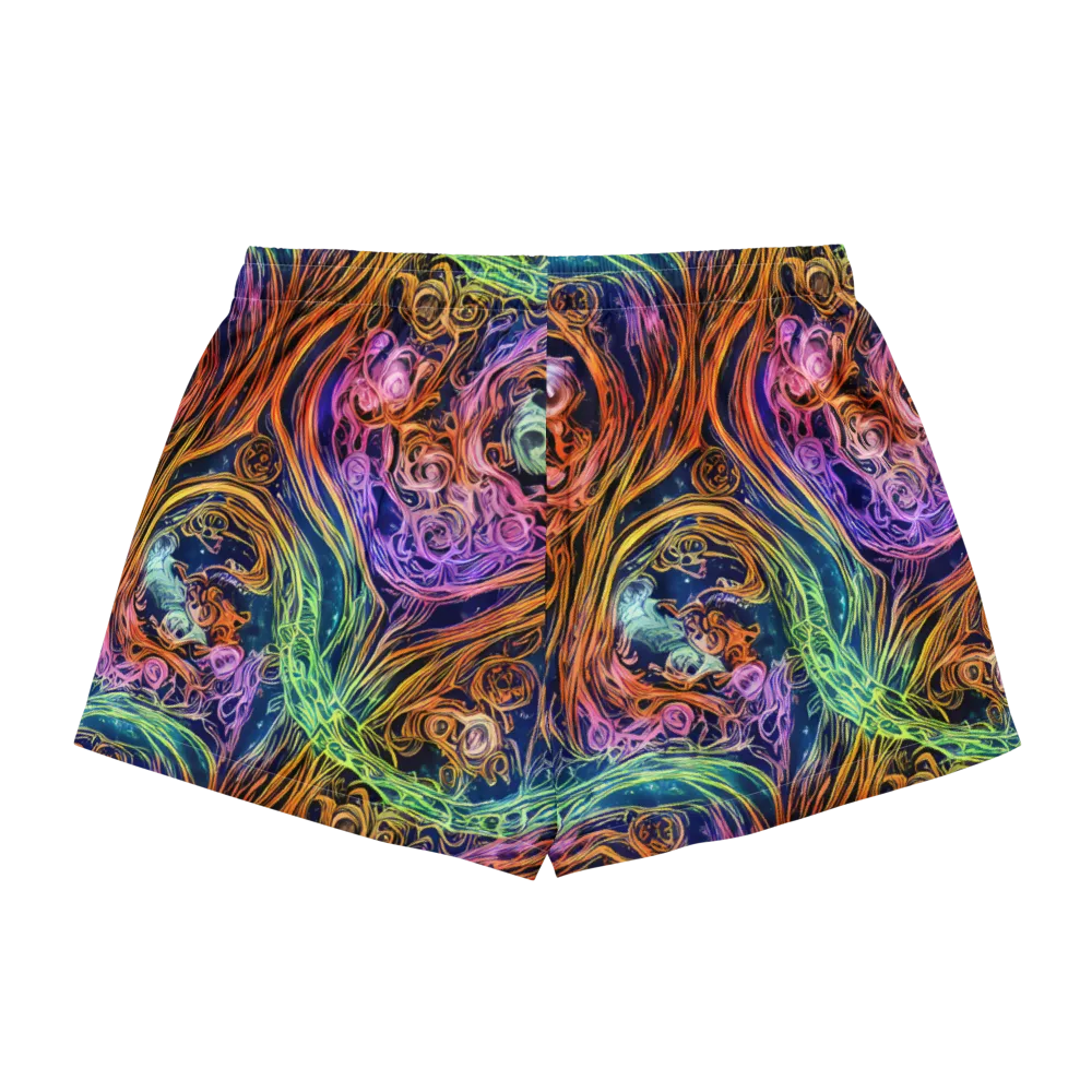 Nightfire Swirl on Women's Pajama Shorts — Back