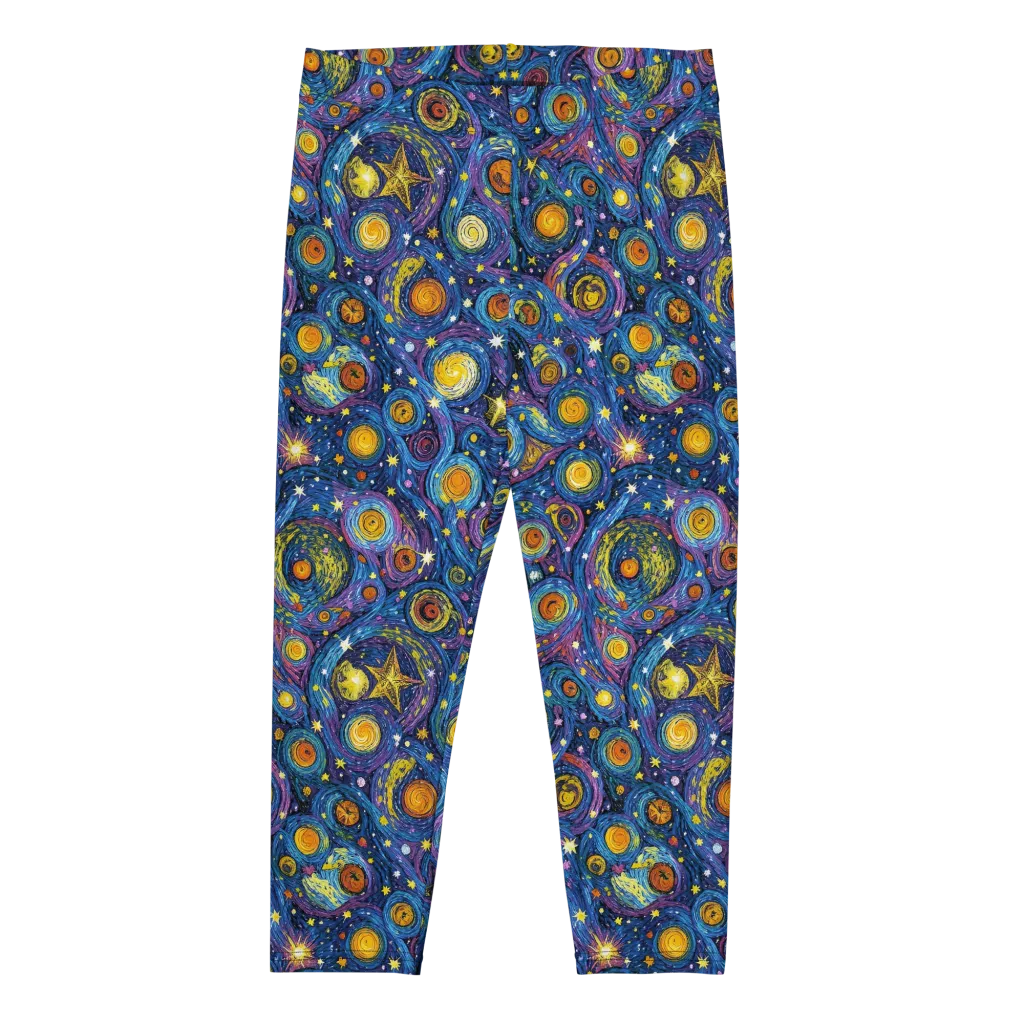 Starry Orbit on Capri Leggings — Front