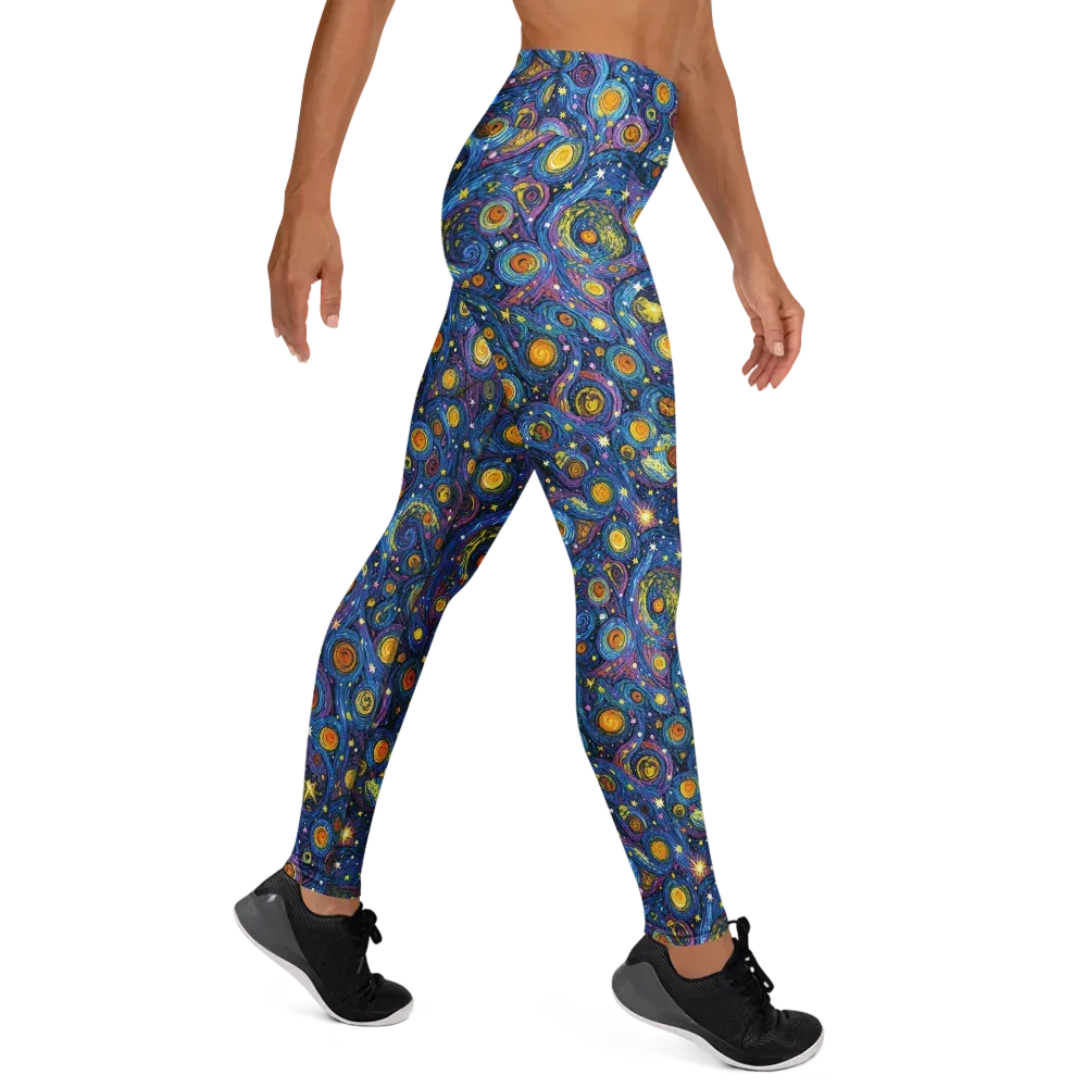 Starry Orbit on Yoga Leggings — Right