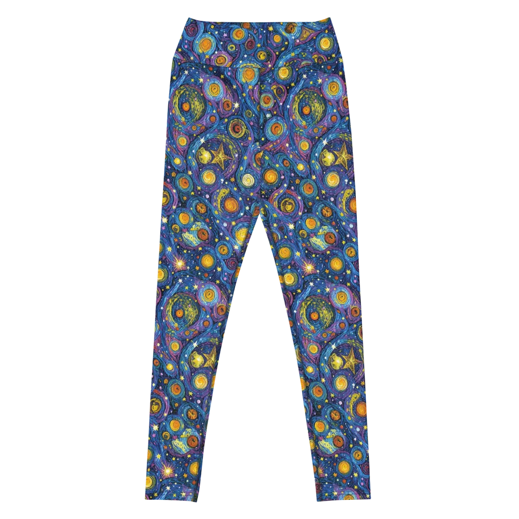 Starry Orbit on Yoga Leggings — Front