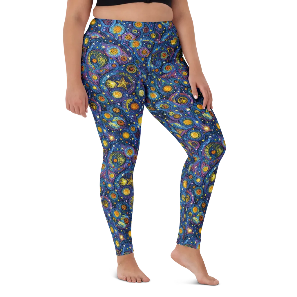 Starry Orbit on Yoga Leggings — Front
