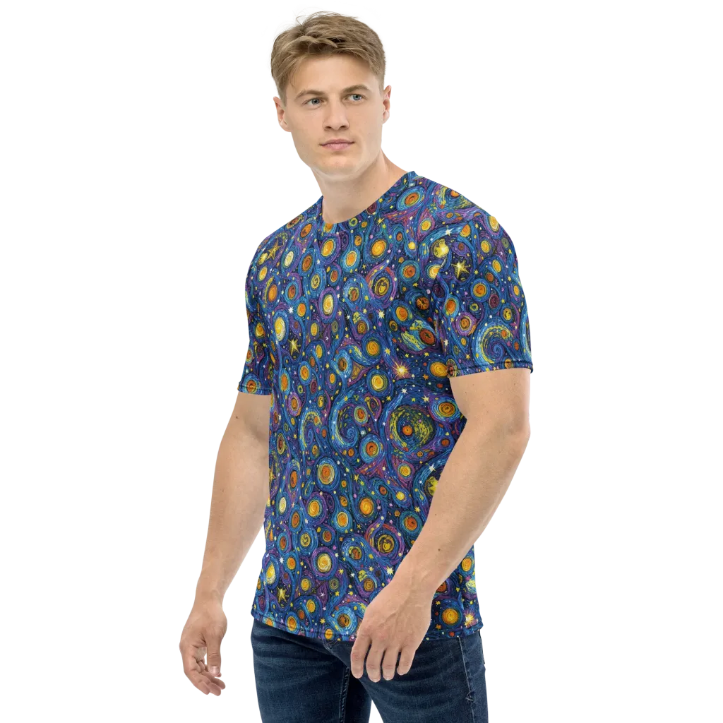Starry Orbit on Men's Crew Neck T-Shirt — Left