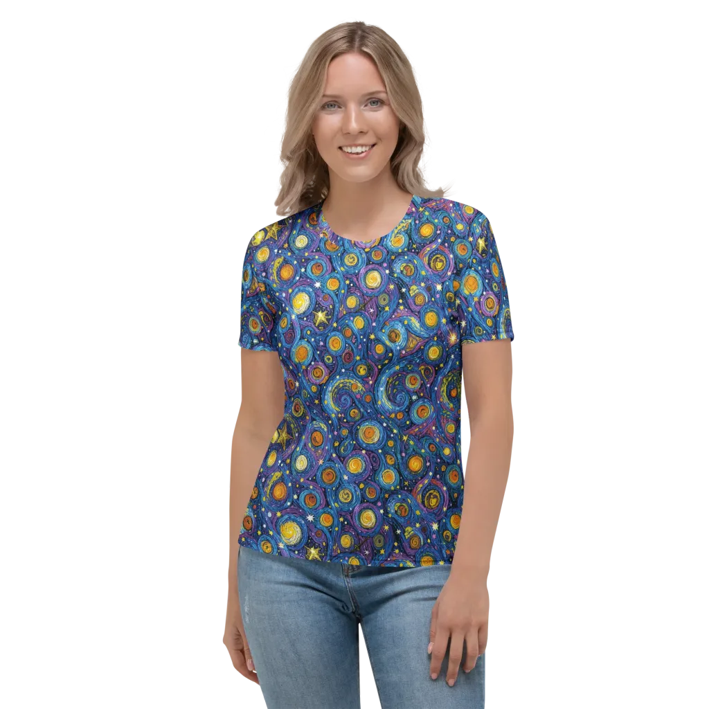 Starry Orbit on Women's Crew Neck T-Shirt — Front