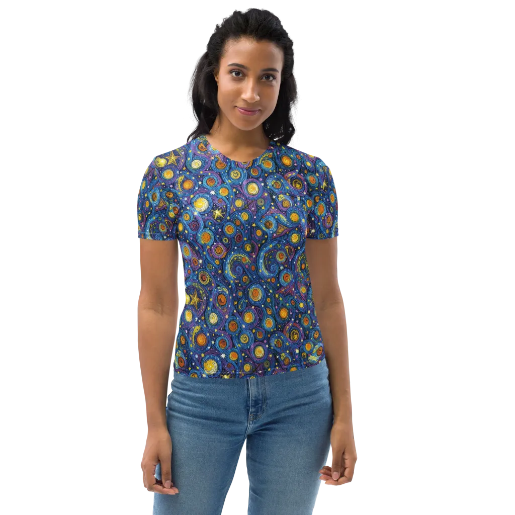 Starry Orbit on Women's Crew Neck T-Shirt — Front