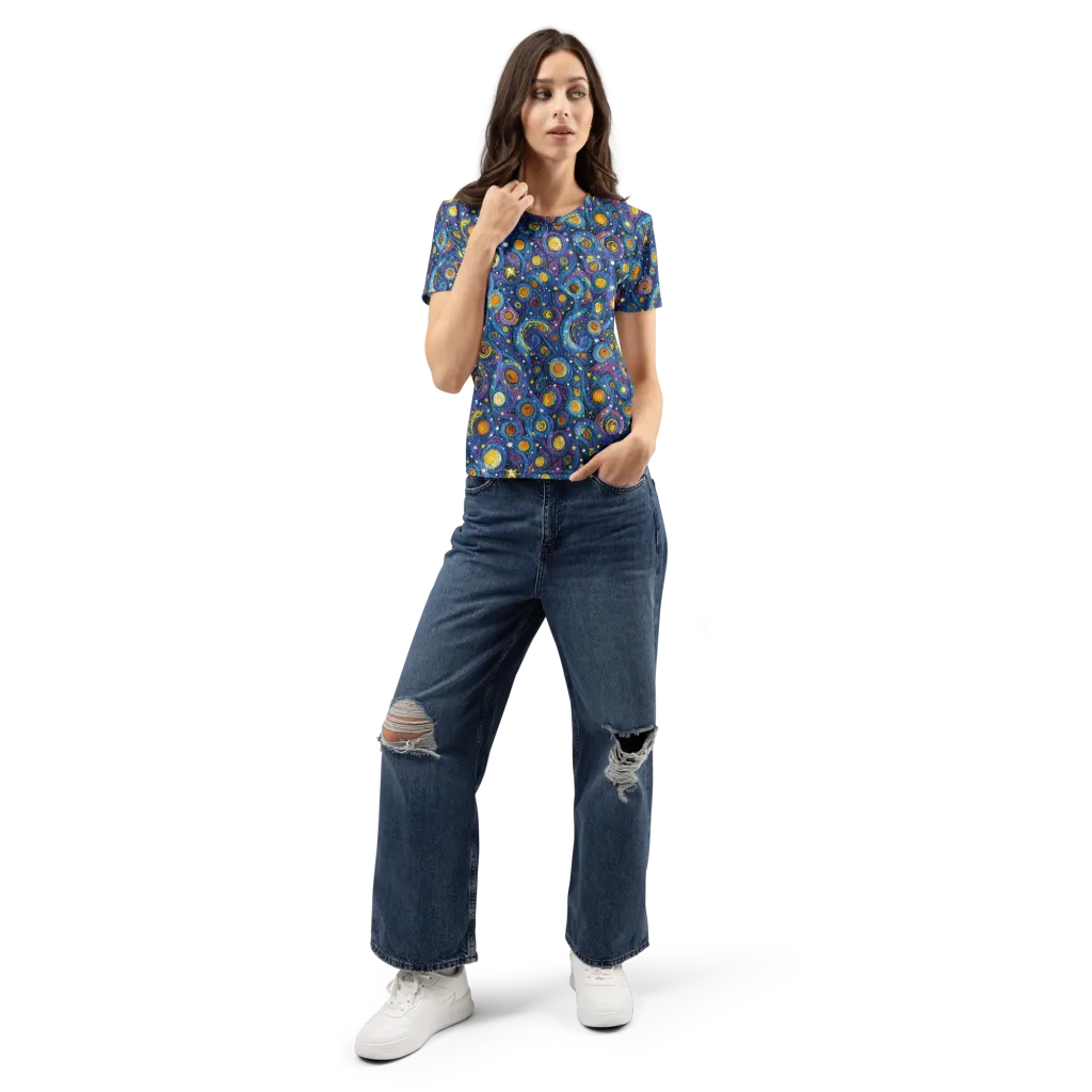 Starry Orbit on Women's Crew Neck T-Shirt — Front
