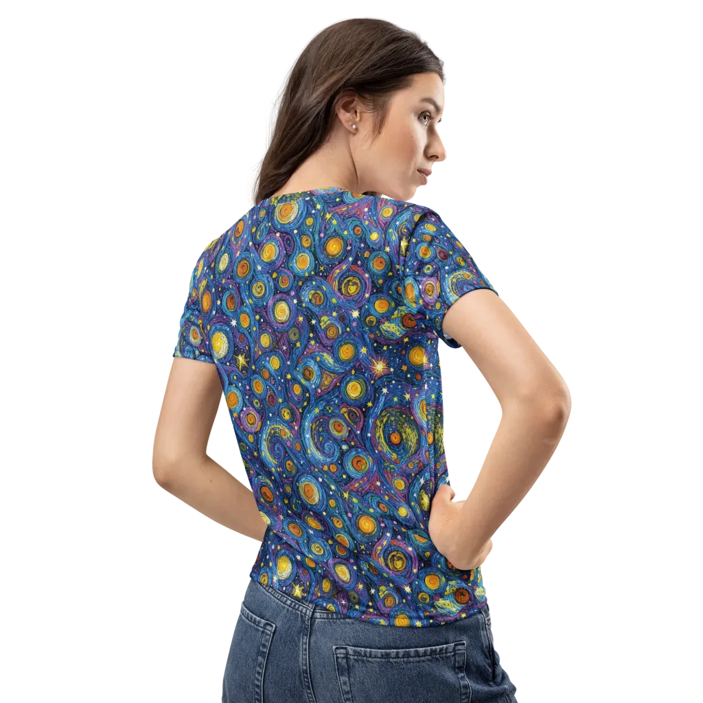 Starry Orbit on Women's Crew Neck T-Shirt — Back