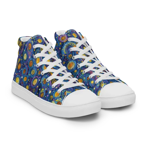 Starry Orbit on a Women's High Top Canvas Shoes