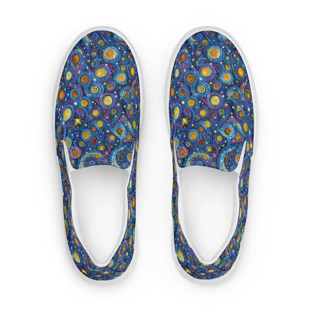Starry Orbit on Men's Slip-On Canvas Shoes — Front
