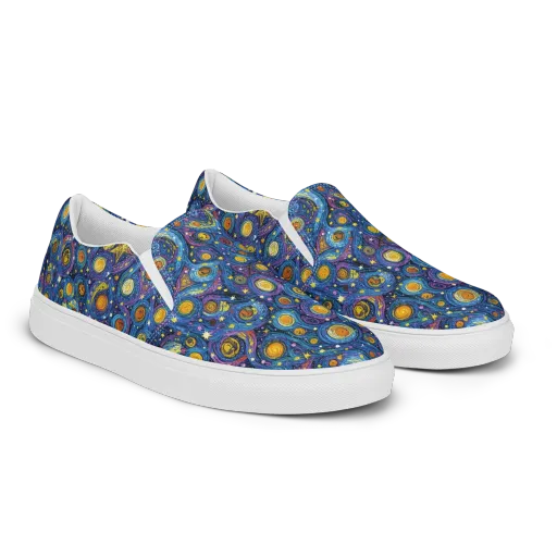 Starry Orbit on a Men's Slip-On Canvas Shoes