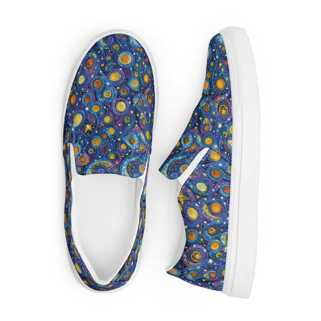 Starry Orbit on Men's Slip-On Canvas Shoes — Front