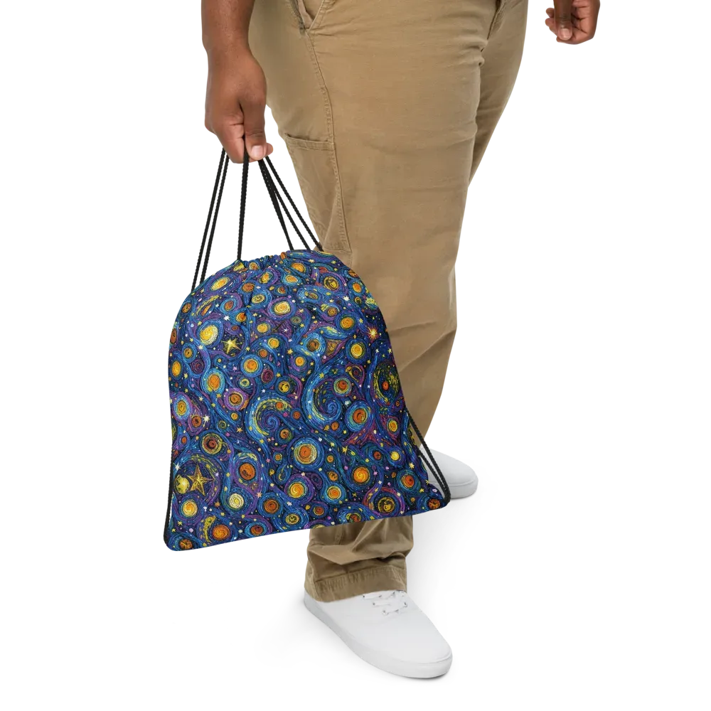 Starry Orbit on Drawstring Bag — Front