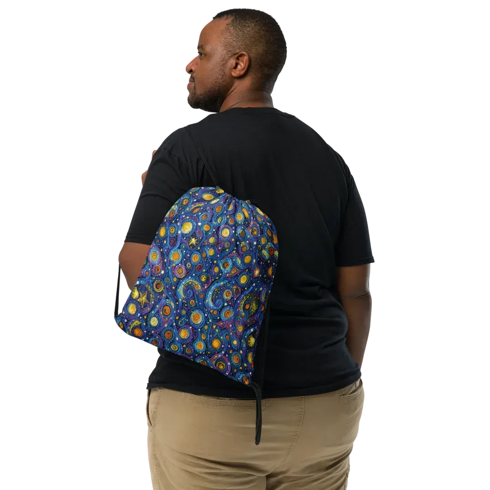 Starry Orbit on Drawstring Bag — Front