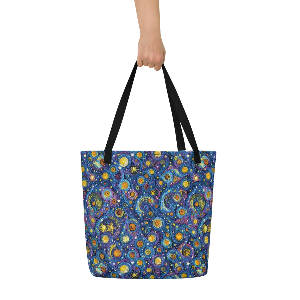 Starry Orbit on Large Tote Bag W/ Pocket — Front